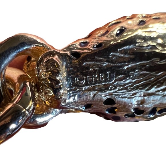 22 Karat Gold Plated Duchess Of Windsor Panther Bracelet Ruby The Franklin Mint - Picture 6 of 10